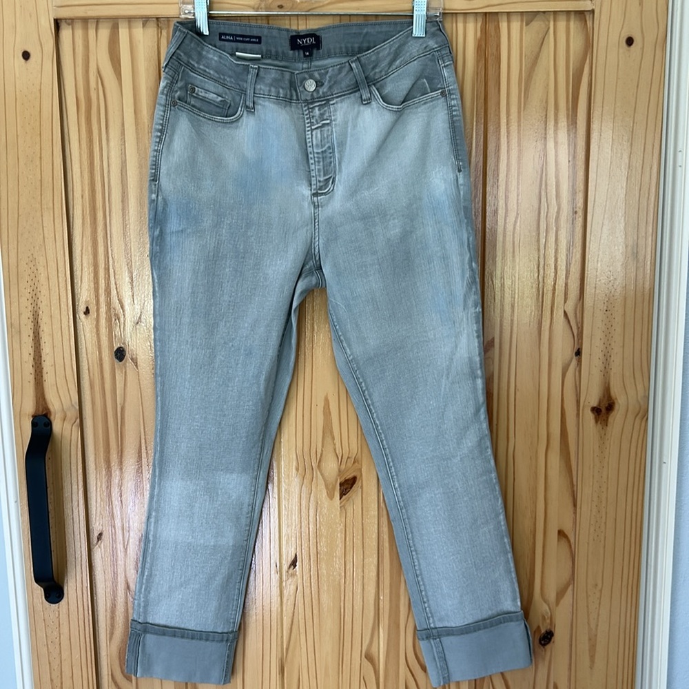Not‎ Your Daughters Jeans Alina Wide Cuff Wash Grey Lift & Tuck Jeans. Size 14